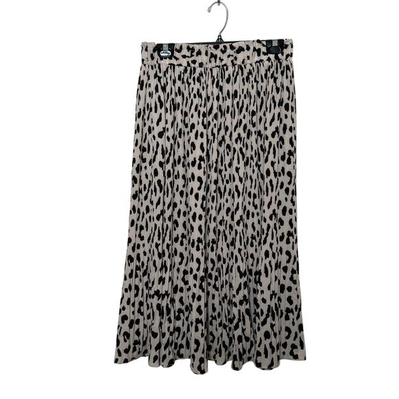 House of Sienna Size 12 Pleated Animal Print Leopard Spots Midi Skirt - Picture 1 of 7